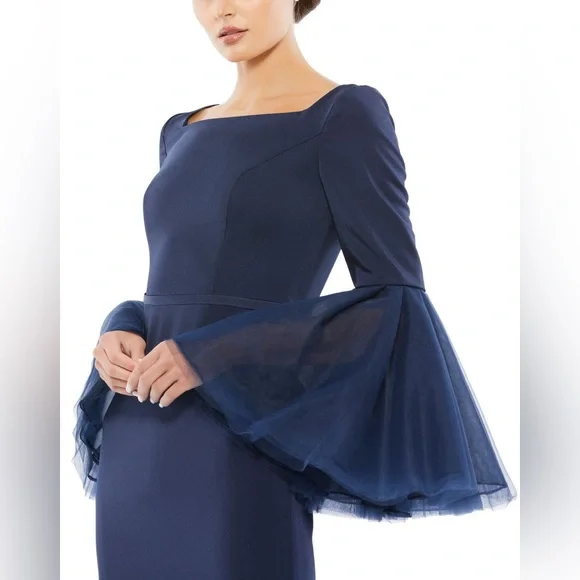 Mac Duggal Royal Blue Long Sleeve Gown - Picture 3 of 7